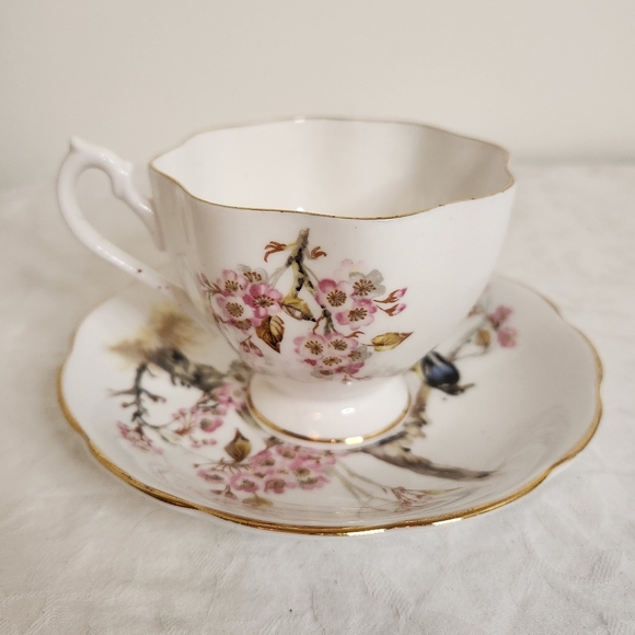 Queen Anne Floral Teacup & Saucer Set - Picture 3 of 11
